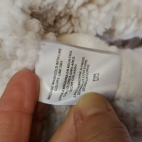 THREAD & SUPPLY Cropped Pullover Faux Shearling White Leopard Women's Large - Picture 7 of 7